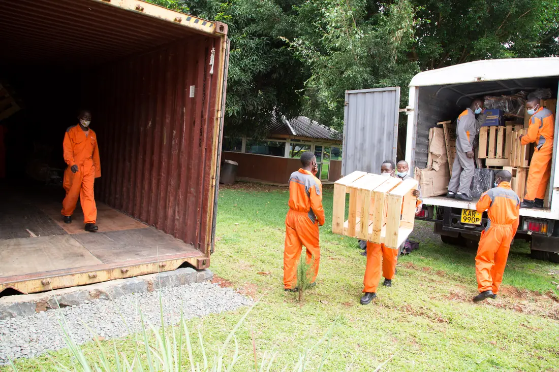 KejaMove crew preparing a household move in Nakuru