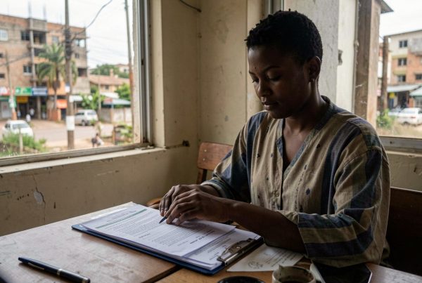 Person preparing documents for Nairobi house rental application