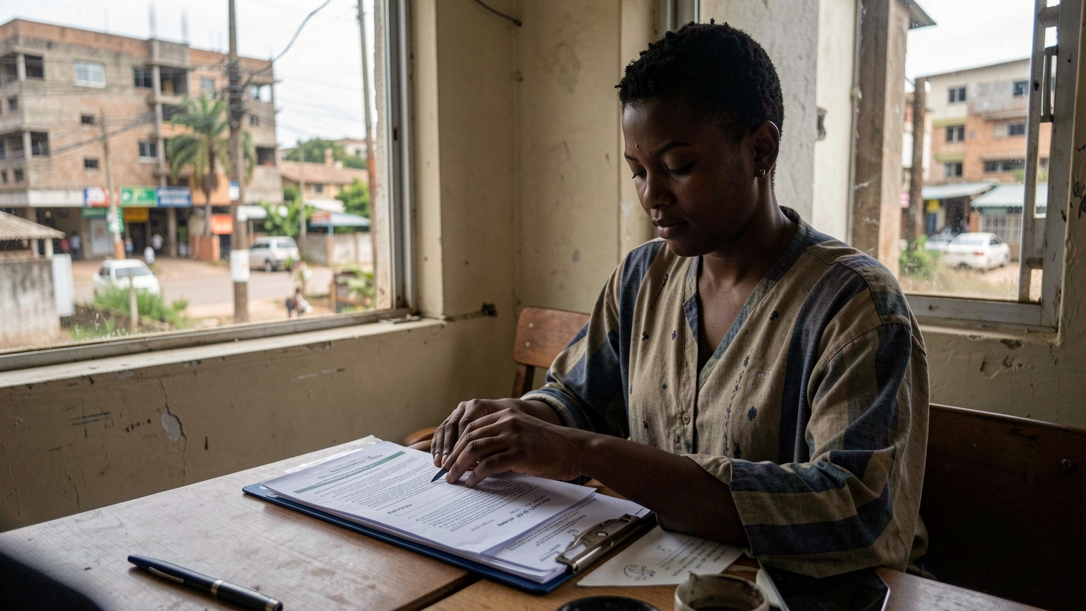 Person preparing documents for Nairobi house rental application